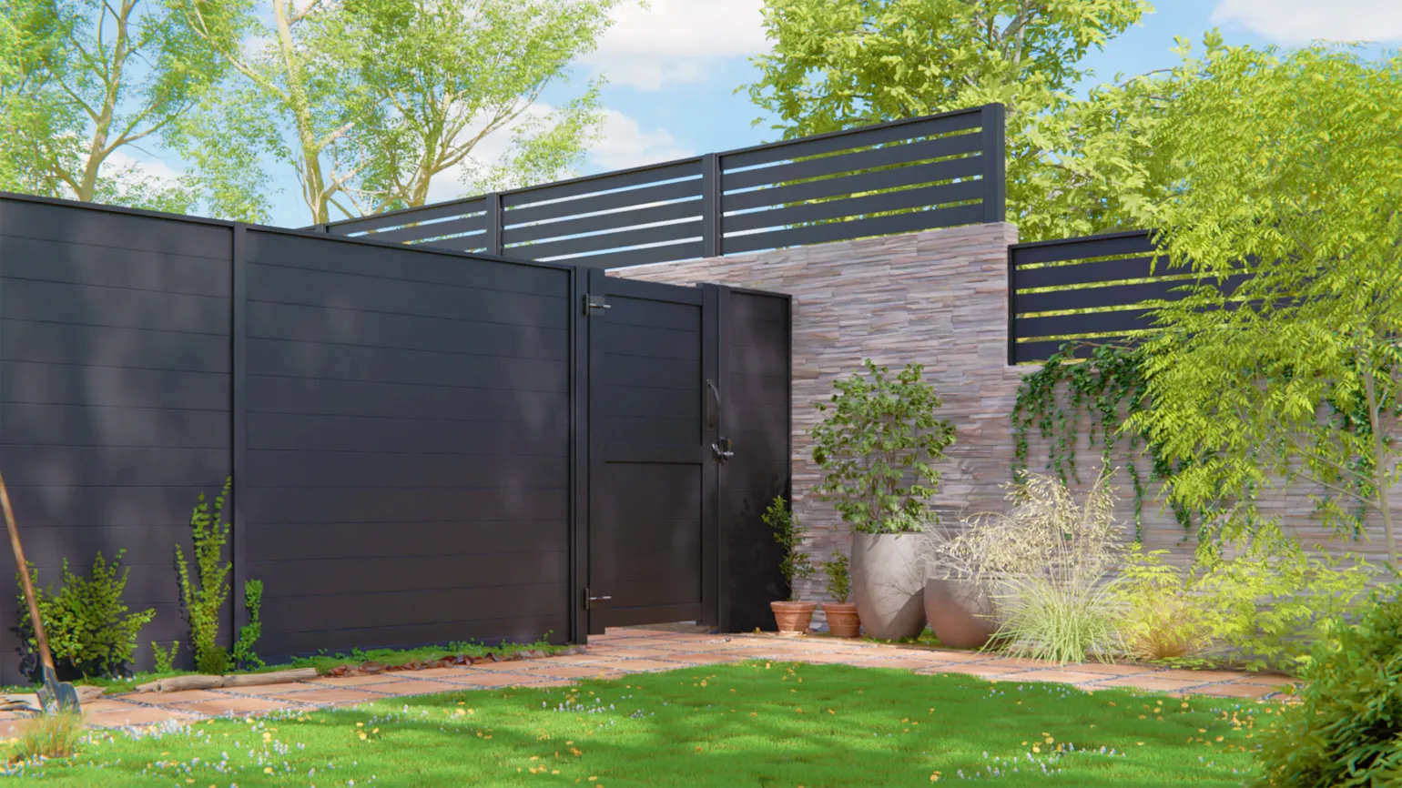 DuraPost Gates

Robust powder-coated aluminium frame with durable wood-look composite infill panels.


	Customisable on site for precision fit
	Frame and infill can be same or contrasting colours
	Colourfast, heavy duty and low maintenance
	Sleek and secure ironmongery


Gate Height: Min 1.32m, Max 1.77m (in increments of 150mm)

Gate Width: Maximum 1.188m

