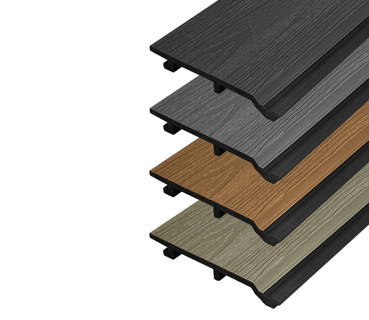 ScenicLiving Panel Composite Cladding

Warranty: 10 years&nbsp;

Colours: Ebony, Stone Grey, Oak, Monterey Beige

Cladding Module Dimensions: D 21mm x W 174mm (150mm when installed) x L 3600mm &nbsp;

Accessories: Fascia Board - 9mm x 148mm x 3600mm; Angle Trim - 46mm x 46mm x 2500mm; Starter Clips and Screws; Fixing Screws; Colour-matched screws.
