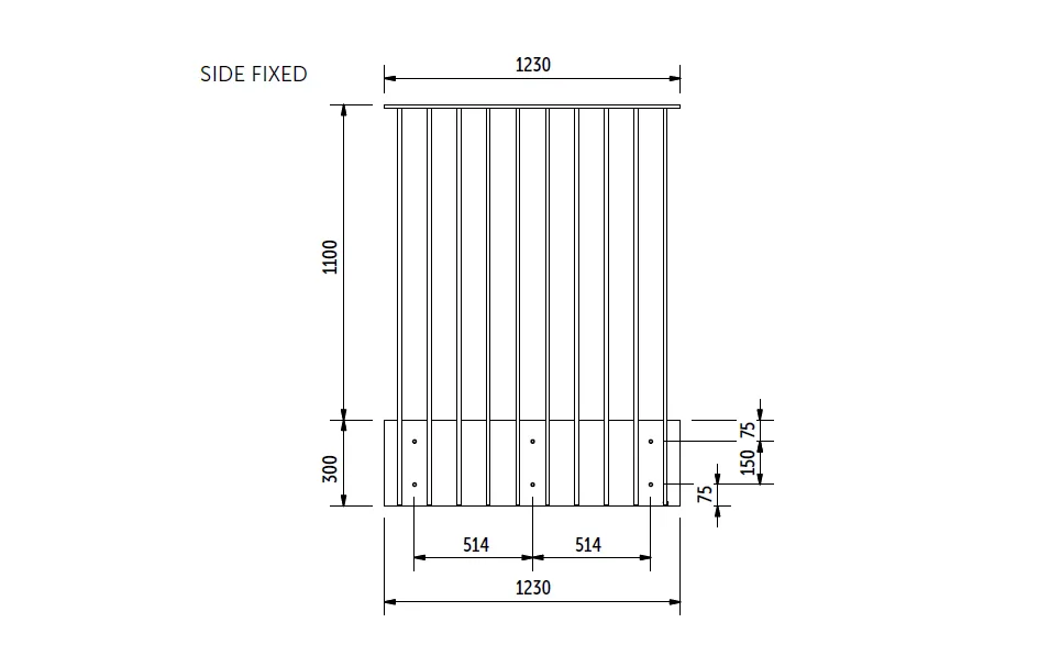 W2 Fascia Plate System

Face-Fixed/Side-Fixed: 

1.5kN loading - fixed to steel/concrete at 514mm centres
