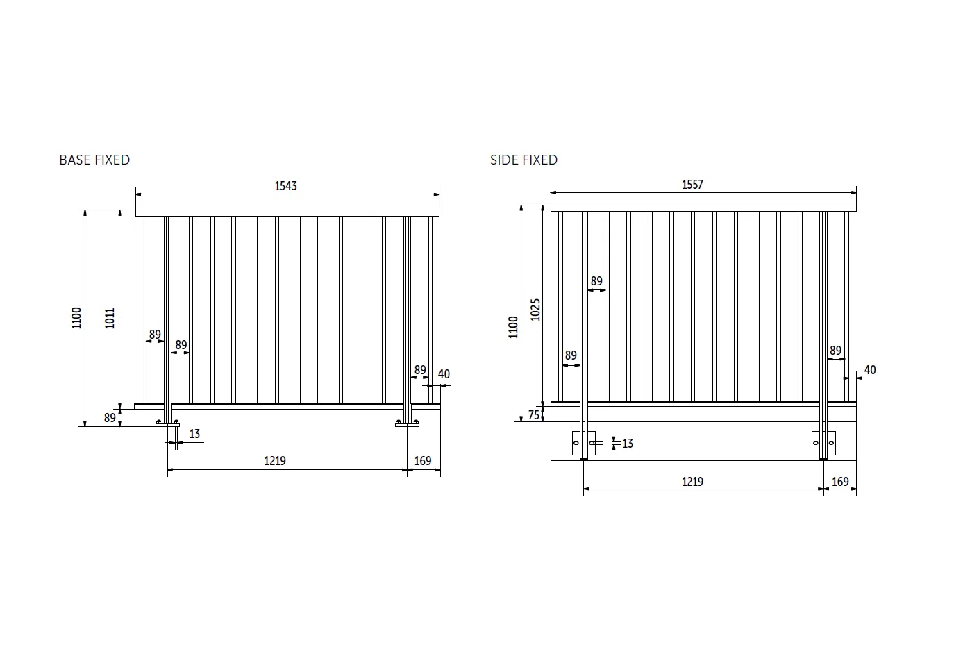 C1 Double-Fin System

Base-Fixed: 

0.74kN loading - fixed to steel/concrete at 1219mm centres

Face-Fixed/Side-Fixed: 

0.74kN loading - fixed to steel at 1219mm centres
