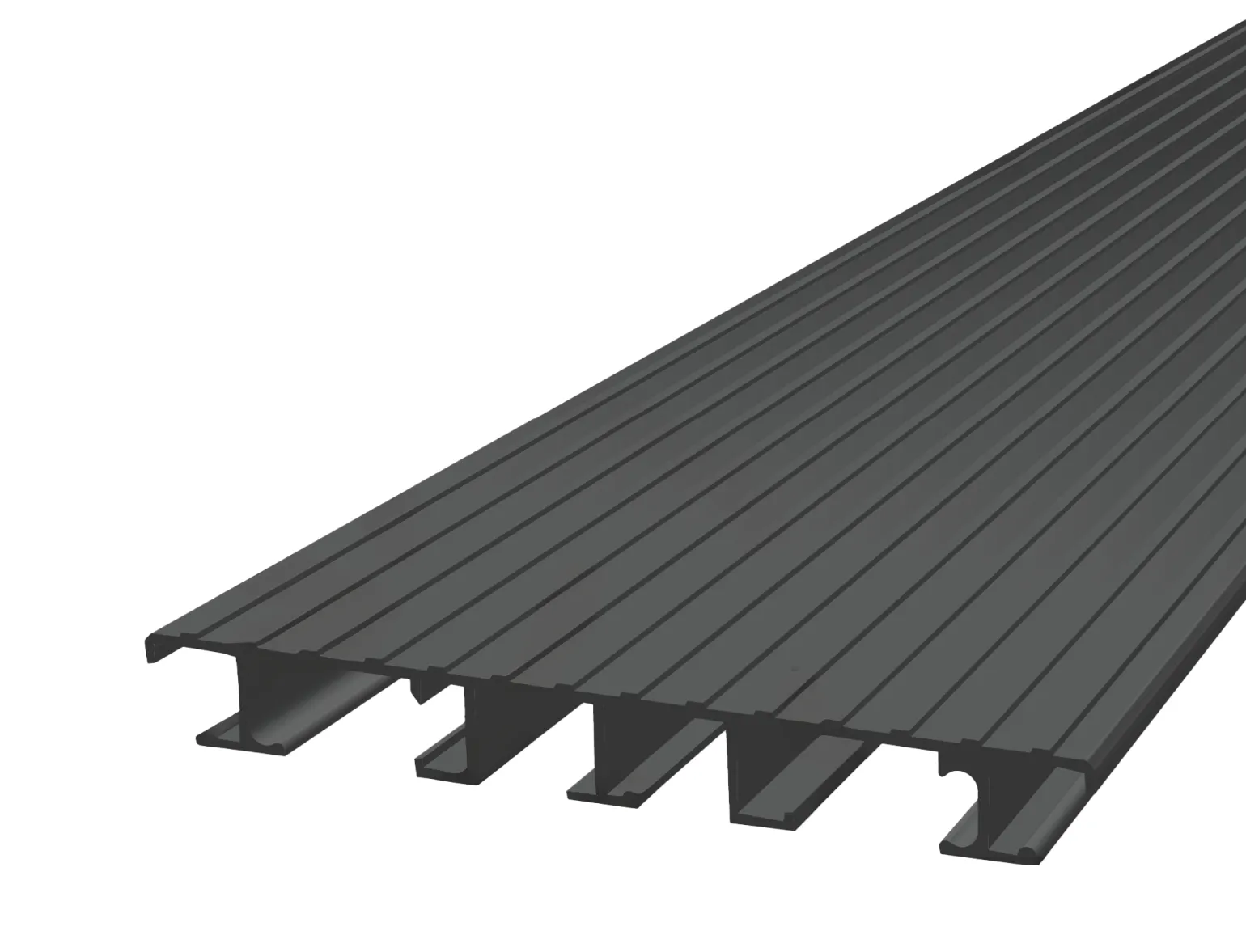 A2 EazyDeck Alu Slim 

Our most slender, lightweight profile. Measuring 145mm x 17mm, these boards are available in lengths of 3.6m only and, unlike our other boards, are fixed using clips. The system achieves spans of up to 600mm between fixing points.
