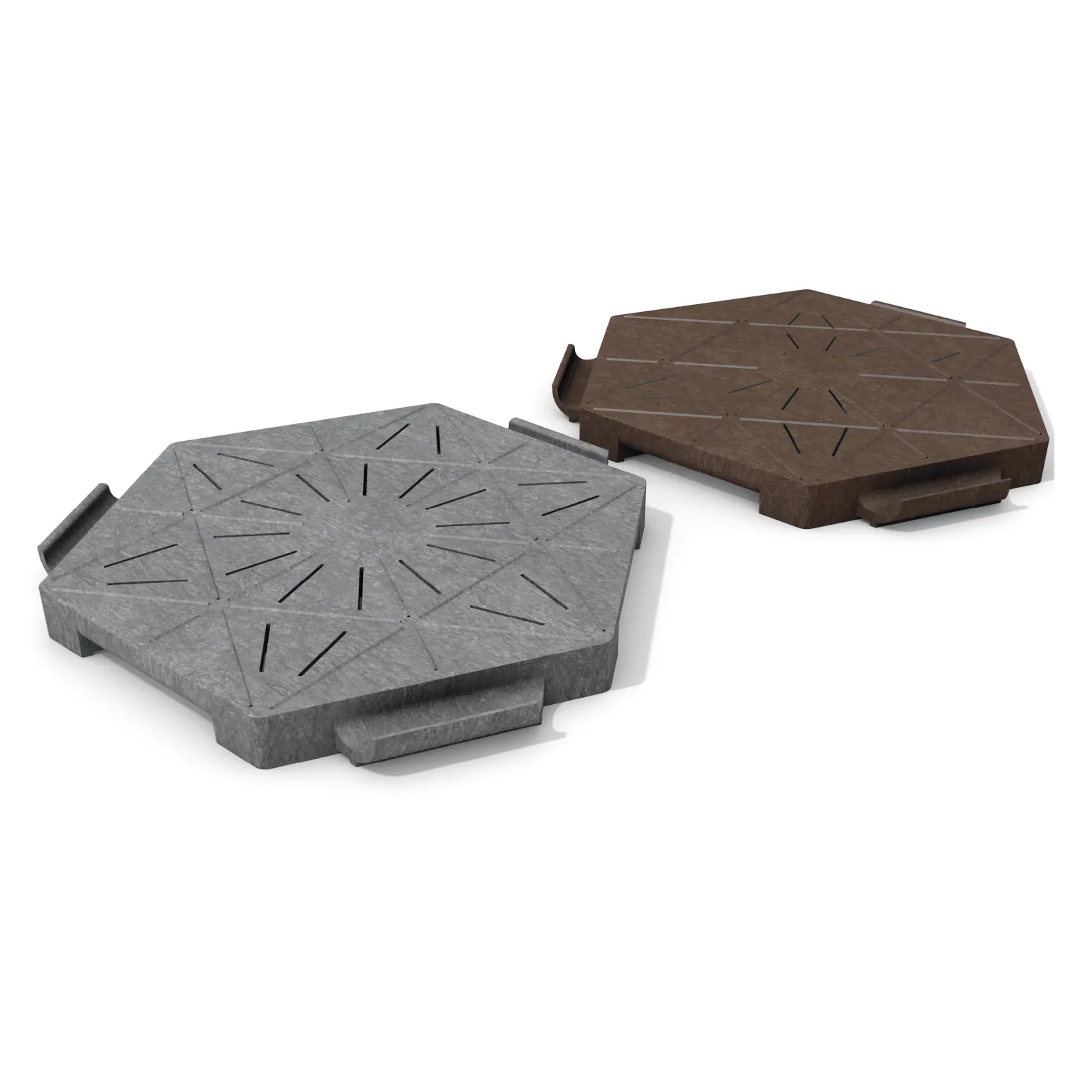 Slotted Eco Slab

Designed for effective ground protection at outdoor event fields or within marquees, yet equally useful in residential applications, these recycled plastic slabs are strong, hard-wearing and lightweight – making them easy to install and remove. 

Our slabs include water drainage slots to prevent water pooling and slip hazards. We can supply slabs in either neutral grey or dark brown. Seven pieces required per square metre.
