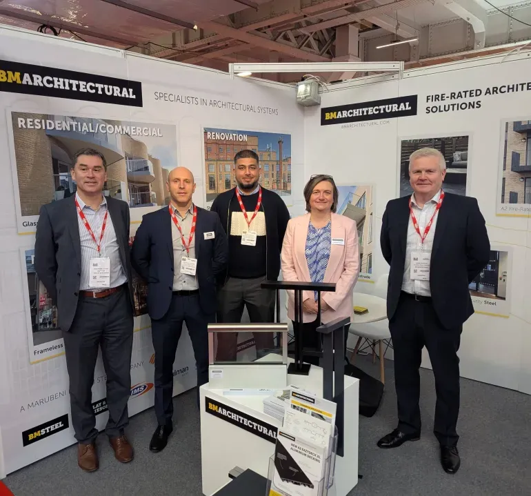 The BM Architectural team spent an enjoyable and valuable two days exhibiting at London Build Expo in November 2024 at Olympia.

The event provided an opportunity for our existing specifiers and customers, and those new to our range, to explore physical samples of our products and discuss their individual project challenges and ambitions directly with our in-house experts.

We showcased a variety of solutions, including our slimline steel glazing and A1/A2 fire-rated balcony balustrade, decking and paving systems.

Our team shared full technical details, highlighting how our systems combine style and high performance with regulatory compliance and ease of fitting - with all visitors leaving the stand happy to have had their questions answered.

With over 700 speakers on 12 stages, dedicated networking events, celebrity guests, live entertainment and much more, it was a vibrant and unmissable event for anyone working in the UK Construction Industry.

Thank you to everyone who took time to visit our stand!
