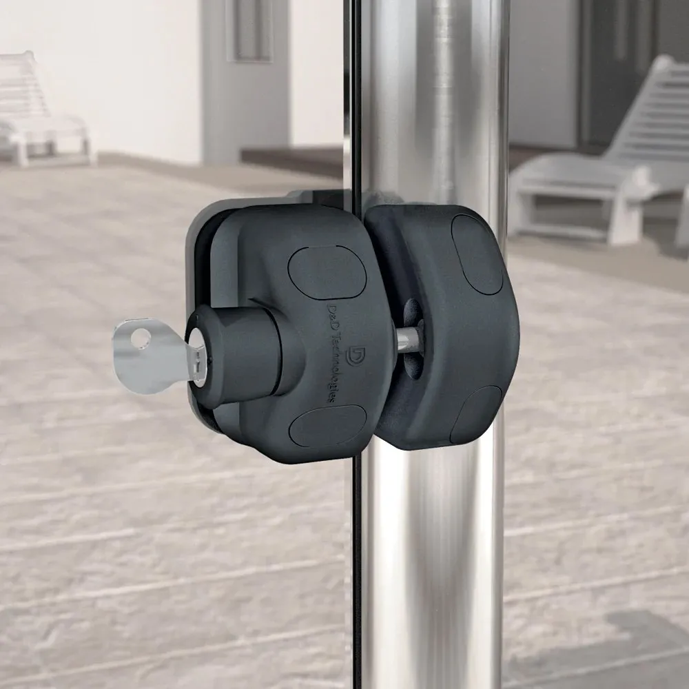 MagnaLatch Side Pull Glass Gate Latch  

This is a magnetically-triggered latch with a glass gate stop, available in both a lockable and standard (non-lockable) model. It is a small, high performing, corrosion-resistant latch which installs without visible fasteners. 

This smart latch offers 10mm of horizontal and vertical latch adjustment to help overcome gate sag and ground movement over time. It can be mounted to left- or right-hand swinging gates.
