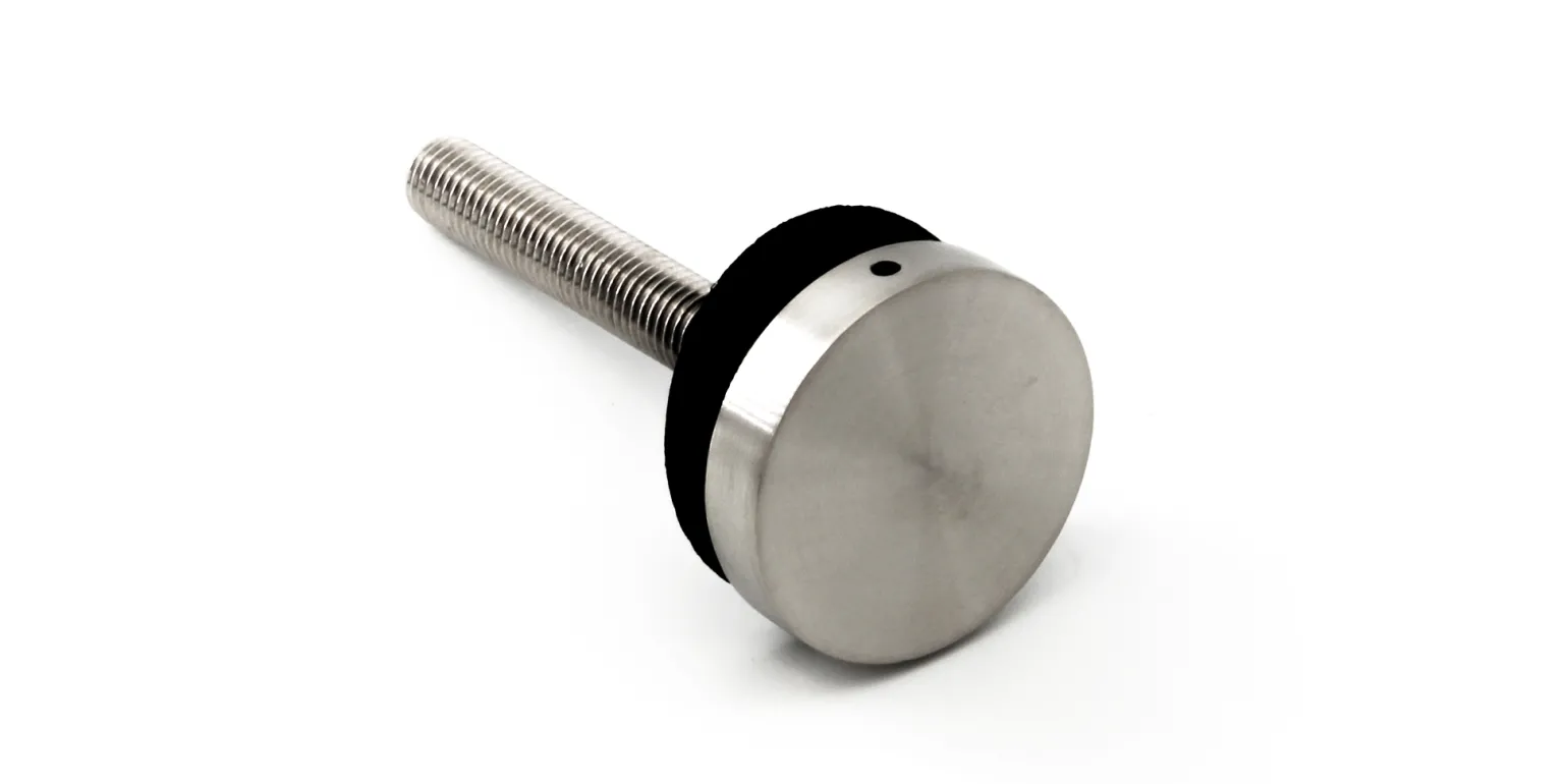 50mm Diameter EazyPost Boss (only), M12 

Option with boss only (without body), available in 304 and 316 stainless steel . 

Requires 22mm diameter hole in glass.
